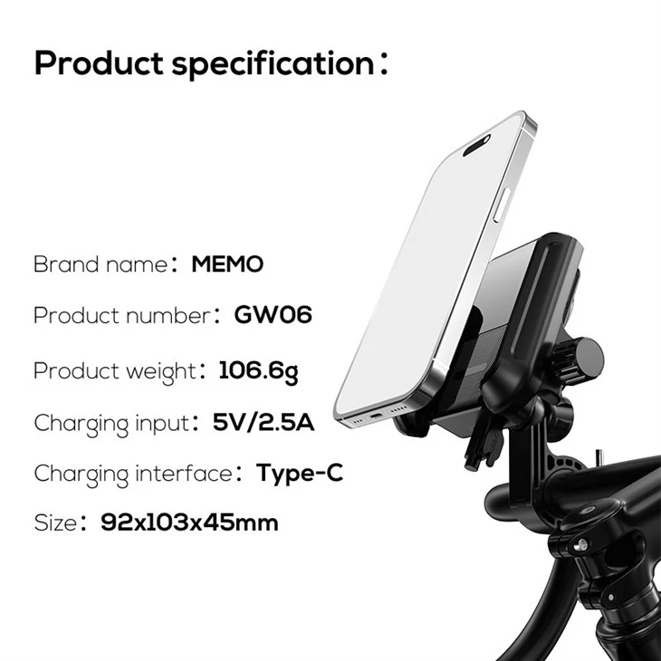 MEMO GW06 Bicycle Phone Holder 360 Degree Rotating Mountain Bike Motorcycle Phone Mount Holder With Phone Cooling Fan price